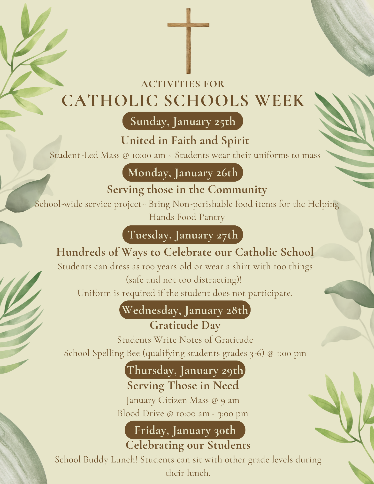 CATHOLIC SCHOOLS WEEK 2026
